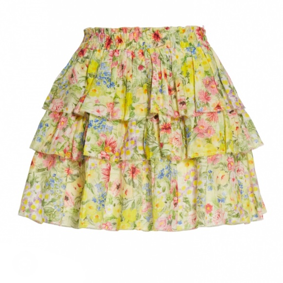 LoveShack Fancy Brynlee Skirt Rainbow Skies floral silk blend NWT - Picture 12 of 13